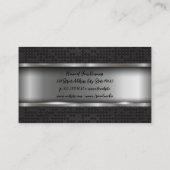 Carte De Visite Motif diamant en métal noir (Dos)
