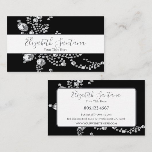 Carte De Visite Motif Diamant moderne (Devant / Derrière)