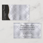 Carte de visite Motif Diamant noir et argent (Devant / Derrière)
