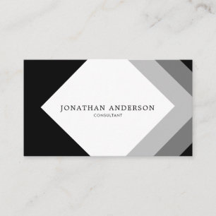 Carte De Visite Motif diamant noir et gris simple moderne