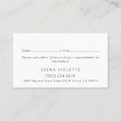 Carte De Visite Motif Diamant Or moderne Noir Rendez-vous (Dos)