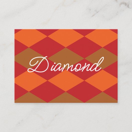 Carte De Visite Motif Diamond À damiers Vert orange (Devant)