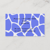 Carte De Visite Motif d'impression de girafe dans le bleu de (Dos)