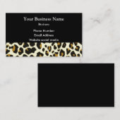 Carte De Visite Motif d'impression de mode de léopard sur le noir (Devant / Derrière)