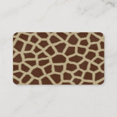 Carte De Visite Motif d'impression Giraffe (Dos)
