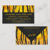 Carte De Visite Motif d'impression noir et orange (Devant / Derrière)