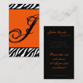 Carte de visite Motif d'impression Orange Zebra (Devant / Derrière)