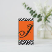 Carte de visite Motif d'impression Orange Zebra (Debout devant)