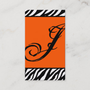 Carte de visite Motif d'impression Orange Zebra