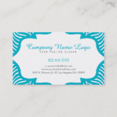 Carte De Visite Motif d'impression Turquoise & Blanc (Dos)