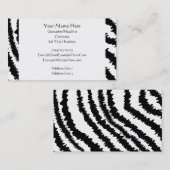 Carte De Visite Motif d'impression Zebra noir. (Devant / Derrière)