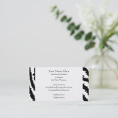 Carte De Visite Motif d'impression Zebra noir. (Debout devant)