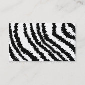 Carte De Visite Motif d'impression Zebra noir. (Dos)