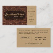Carte De Visite Motif d'incrustation en bois Brown Wavy (Devant / Derrière)