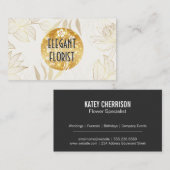 Carte De Visite Motif d'oeuvres Gold Line | Modèle floral (Devant / Derrière)