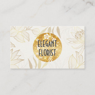 Carte De Visite Motif d'oeuvres Gold Line Modèle floral
