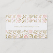 Carte De Visite Motif d'or d'Ancre de monogramme (Dos)