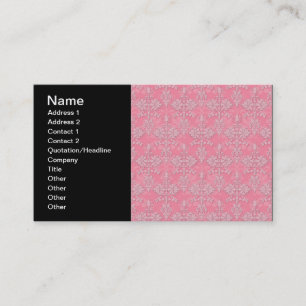 Carte De Visite Motif Double Damassé Rose Féminin