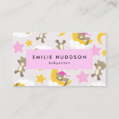 Carte De Visite Motif D'Ours, Babysitter, Garderie, Garde D'Enfant (Devant)