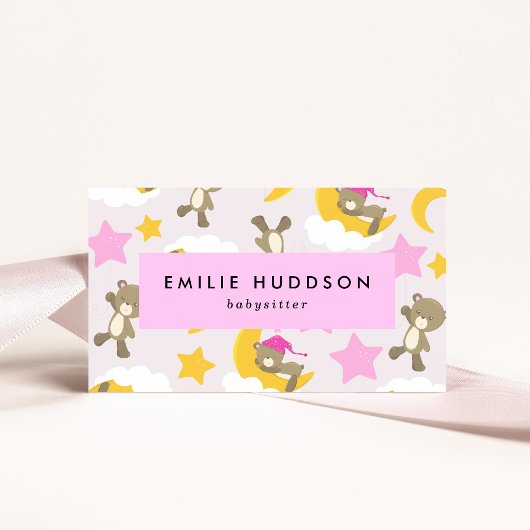 Carte De Visite Motif D'Ours, Babysitter, Garderie, Garde D'Enfant