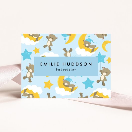 Carte De Visite Motif D'Ours, Babysitter, Garderie, Garde D'Enfant