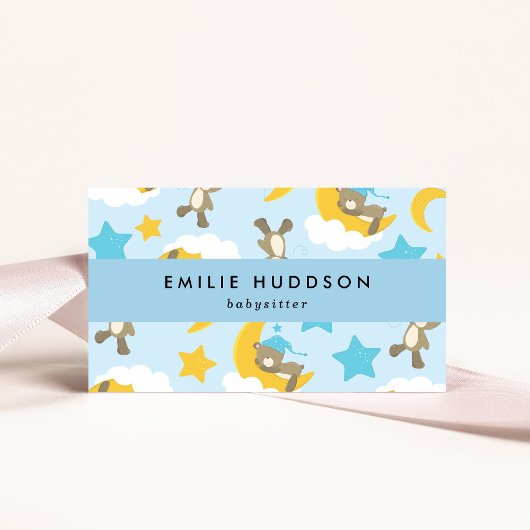 Carte De Visite Motif D'Ours, Babysitter, Garderie, Garde D'Enfant