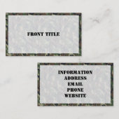 Carte De Visite Motif du camouflage vert militaire (Devant / Derrière)