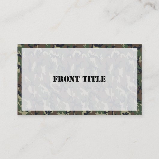Carte De Visite Motif du camouflage vert militaire (Devant)