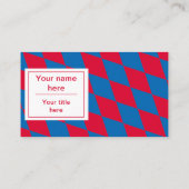 Carte De Visite Motif du drapeau bleu et rouge Bavarois (Dos)