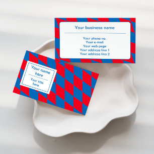 Carte De Visite Motif du drapeau bleu et rouge Bavarois