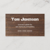 Carte De Visite Motif du grain de bois (Devant)