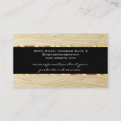 Carte De Visite Motif du grain de bois | Découpe Or (Dos)