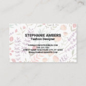 Carte De Visite Motif du jardin de printemps | Monogramme (Dos)