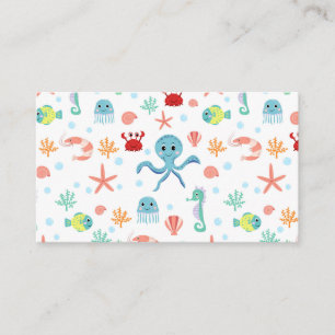 Carte De Visite Motif du monde marin