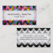 Carte De Visite motif du zigzag du chevron aztèque #2 (Devant / Derrière)