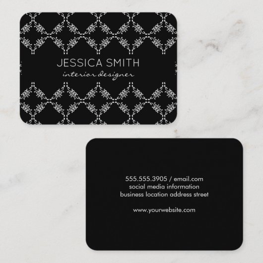 Carte De Visite Motif élégant (Devant / Derrière)