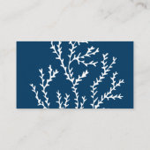 Carte De Visite Motif élégant aux algues - Thème Océan - Bleu Turq (Dos)