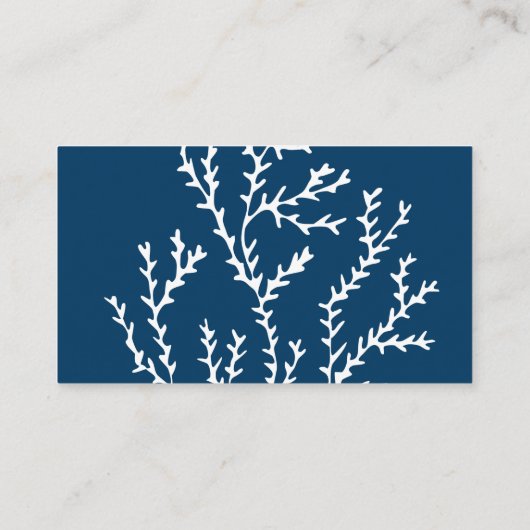 Carte De Visite Motif élégant aux algues - Thème Océan - Bleu Turq (Dos)