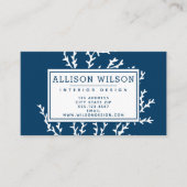 Carte De Visite Motif élégant aux algues - Thème Océan - Bleu Turq (Devant)