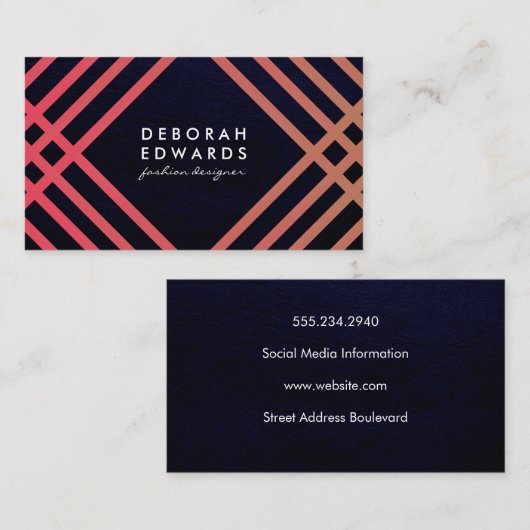 Carte De Visite Motif élégant avec texture moderne (Devant / Derrière)