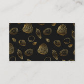 Carte De Visite Motif élégant Black Gold Seashells (Dos)