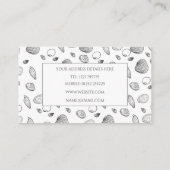 Carte De Visite Motif élégant Black White Seashells (Dos)