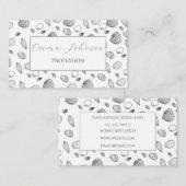 Carte De Visite Motif élégant Black White Seashells (Devant / Derrière)