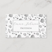 Carte De Visite Motif élégant Black White Seashells (Devant)