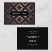 Carte De Visite Motif élégant Brown de carré de graphique (Devant / Derrière)