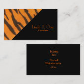 Carte De Visite Motif élégant d'angle de tigre (Devant / Derrière)