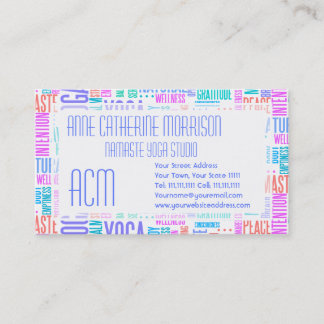 Carte De Visite Motif élégant de yoga de nuage en pastel de mot