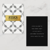 Carte De Visite Motif élégant / Gold Frame (Devant / Derrière)