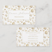 Carte De Visite Motif élégant Gold White Seashells (Devant / Derrière)