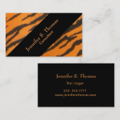 Carte De Visite Motif élégant incliné de tigre (Devant / Derrière)